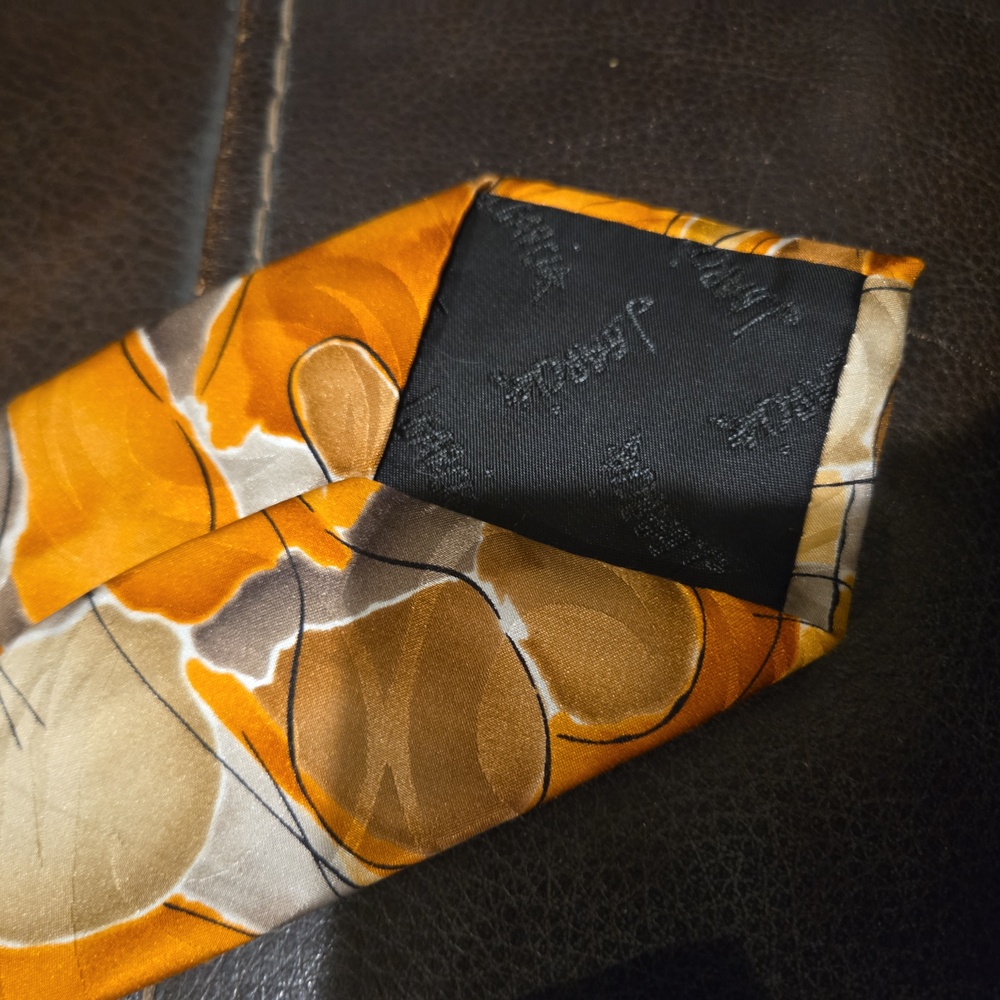 J. Garcia 100% Silk Courtyard Performance Collection 54 Orange Men's Tie - Picture 3 of 6